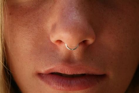 Septum Ring Nose Hoop 16g 8m Sterling Silver By Piercingzon