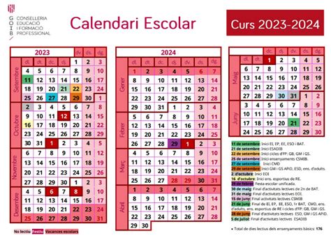 Calendari Escolar Curs 2023 2024 Calendario Escolar Curso 2023 2024