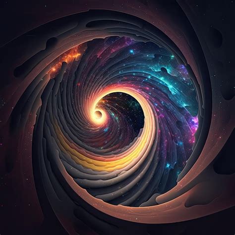 Premium Ai Image Abstract Starry Galaxy Spiral Wormhole Tunnel