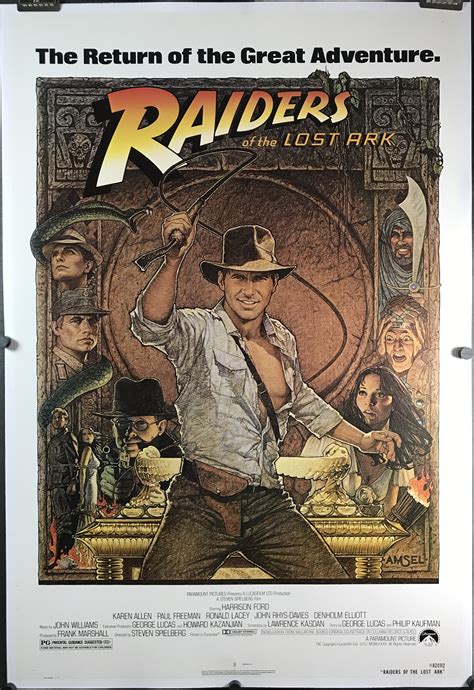 Original Vintage Poster 1981 Indiana Jones Harrison Ford Poster Art
