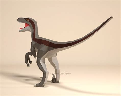 Raptor Papercraft 3d Velociraptor Papercraft Kit Dinosaur Etsy Uk