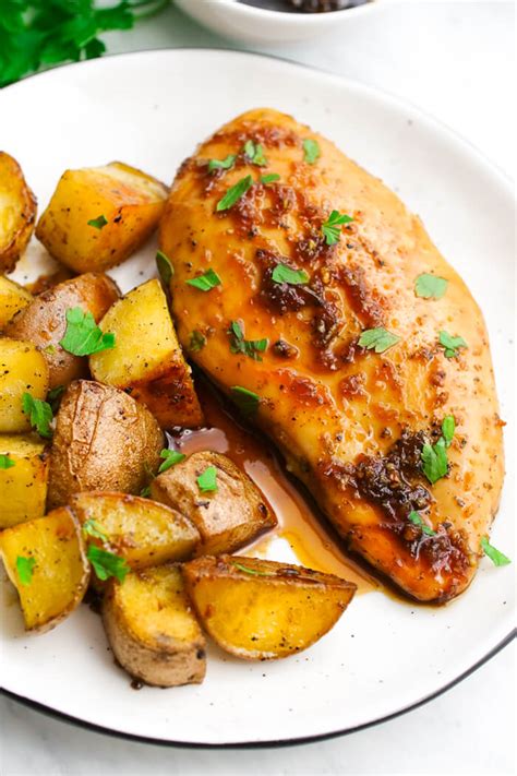 Serve with rice or baked sweet potato and salad. Sheet Pan Honey Garlic Chicken and Potatoes - Easy Peasy Meals