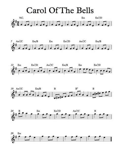 Read online preview of carol of the bells cello ensemble digital music sheet in pdf format. Free Sheet Music for Carol of the Bells (Traditional ...