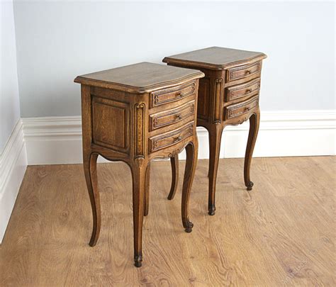 Pair French Oak Louis Style Bedside Cabinet Tables Antiques Atlas