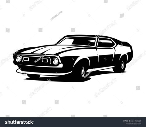 Ford Mustang Mach 1 Car Silhouette Stock Vector Royalty Free