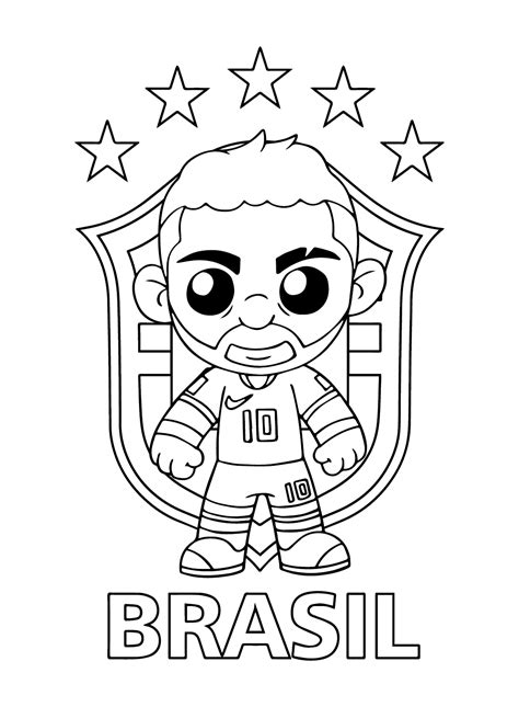 Neymar Soccer Players Coloring Pages