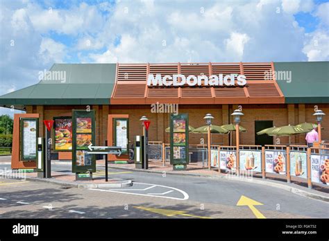 Mcdonalds Drive Through Modern Fast Food Restaurant In Milton Keynes