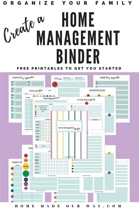 Home Management Binder Free Printables