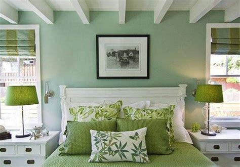 Add an accent color to sage green on the wood trim, accessories, wall art and pillows, to create a color scheme that blends well and is harmonious in your home. Wall Colors For Small Bedroom Mint Green Wall Color And Sage Green Green Color Walls Amazing ...
