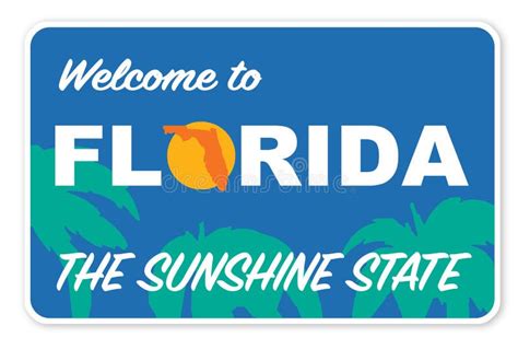 Onthaal Aan De Straatteken Vectorart Logo Van Florida Sunshine State