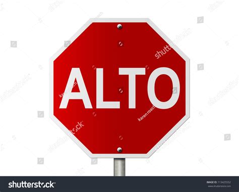 A Mexican Road Alto Sign Stop Isolated On White And Copy Space For Your