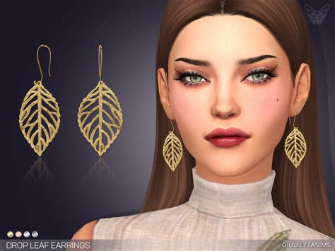 Drop Leaf Earrings By Feyona From Tsr Sims 4 Downloads