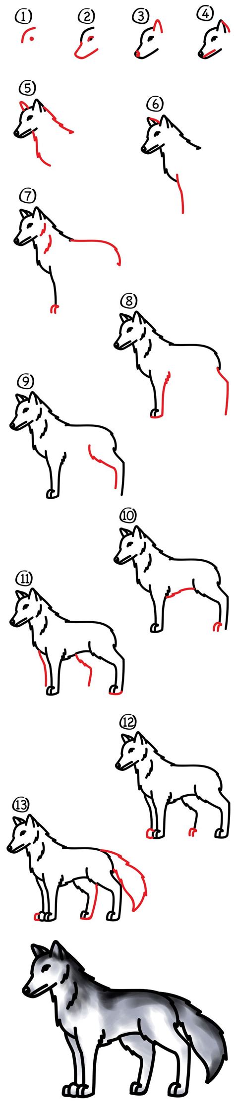 How To Draw A Wolf Step By Step For Beginners Askworksheet