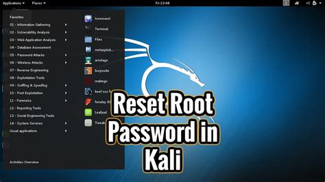 How To Reset Root Password In Kali Linux Youtube
