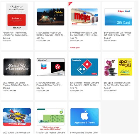 All of them are verified and tested today! eBay: Save on Gift Cards for iTunes, Gas and More - Doctor Of Credit