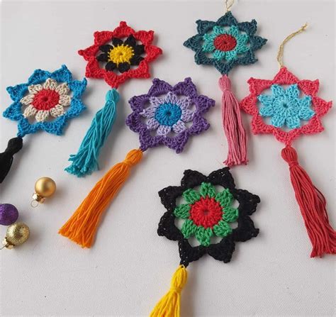 15 Minute Christmas Crochet Decoration Free Pattern For Tassel Stars