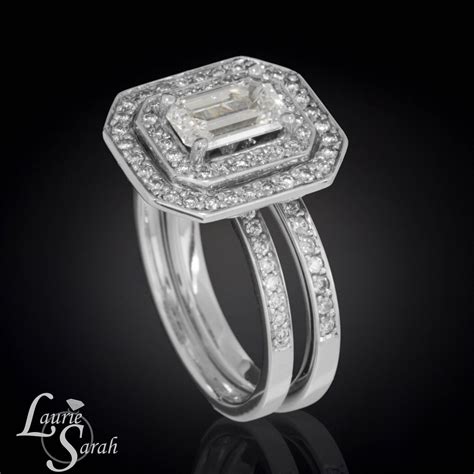 Emerald Cut Engagement Ring 1 Carat Diamond Ring And Half