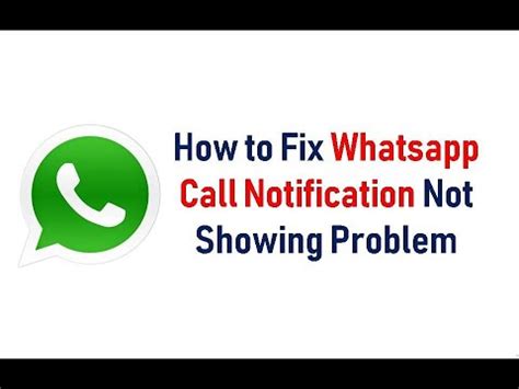 To help you with any upcoming problem, we have compiled a list of. How to Fix Whatsapp Call Notification Not Showing Problem - YouTube