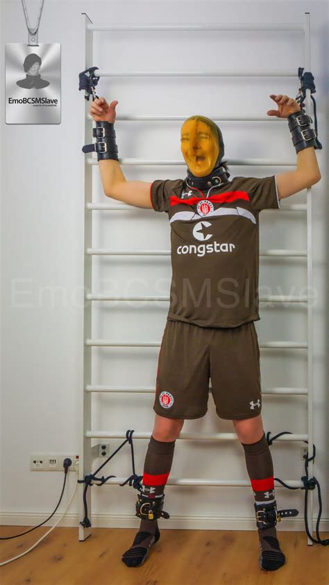 Soccer Emobcsmslave Tied To Wall Bars And Vacuum Mask Breath Controlled Gay Bondage And Breath