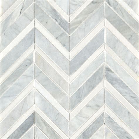 Choose Our Alps Honed Polished Chevron Marble Mosaic Tiles For A