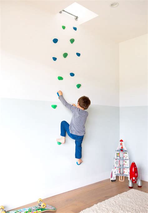 Generally the spacing between the studs should be 60 cm (to the centre of the stud) the angle of the wall can be anything you like from vertical to steeper angles like 60 degrees past vertical and completely horizontal. 25 Fun Climbing Wall Ideas For Your Kids Safety | Home ...