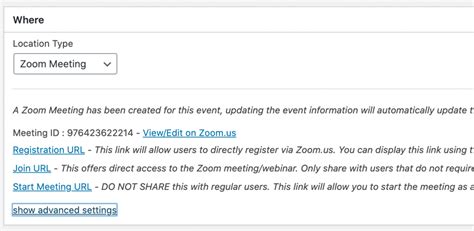 Zoom Meetings - Events Manager for WordPress