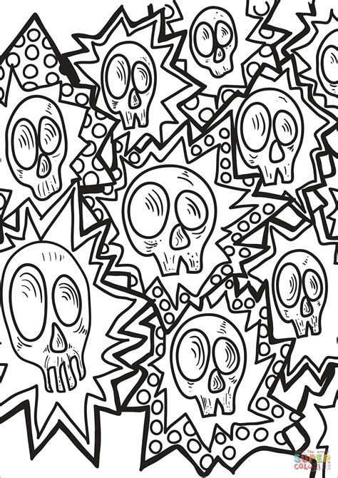 Select from 35970 printable coloring pages of cartoons, animals, nature, bible and many more. Pop Art Skulls coloring page | Free Printable Coloring Pages