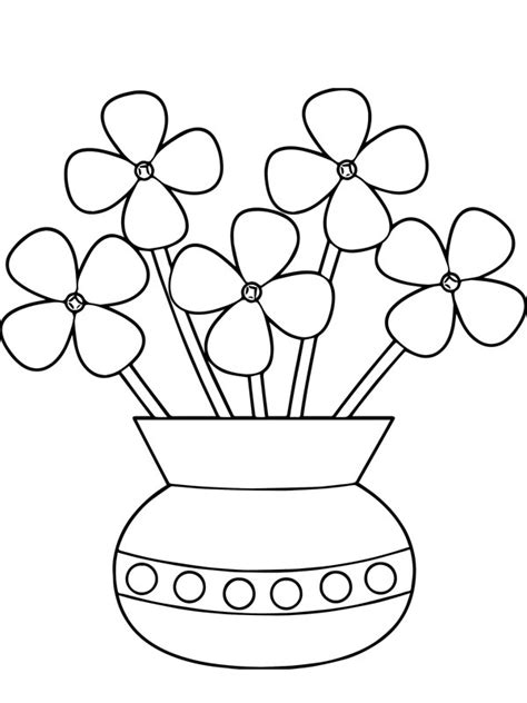Kleurplaat bloemen in vaas Leukekleurplaten.nl