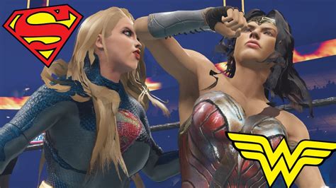 Wonder Woman V Supergirl Wwe 2k22 Fantasy Fights Superheroes