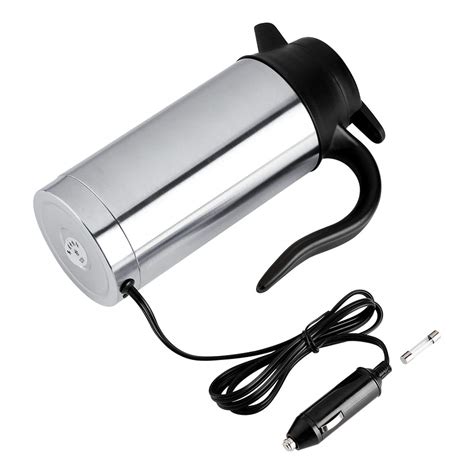 12v 750ml Stainless Steel Car Electric Heating Mug Drinking Cup Travel