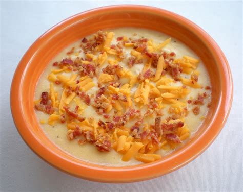 1 litre vegetable stock, made with 2 stock cubes. A Cook and Her Books: Baked Potato Soup with Cheese and Bacon