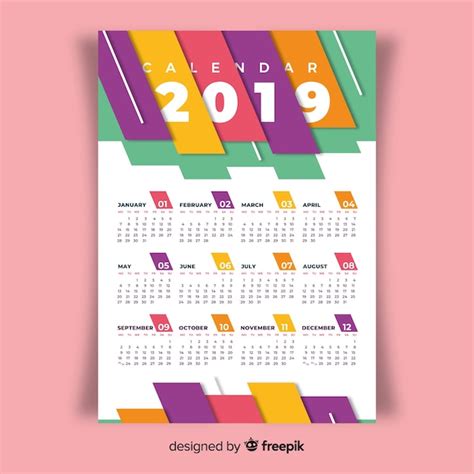 Lista 105 Foto Calendario 2019 Vector Gratis En Español Alta