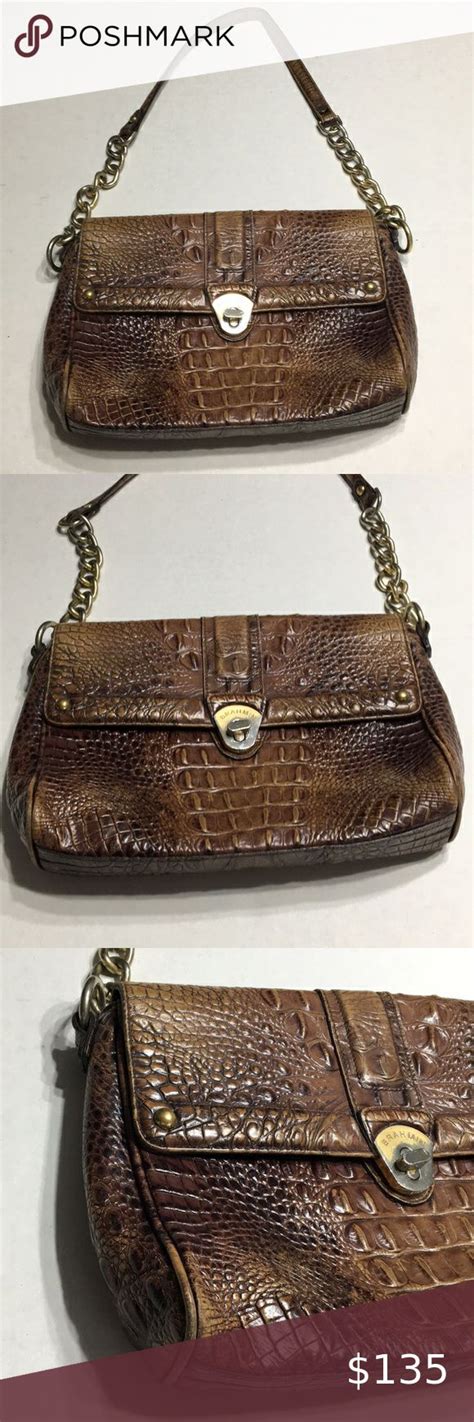 Vintage Brahmin Women Handbags Leather Crocodile Leather Handbags