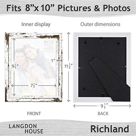 Langdon House 8x10 Picture Frames Distressed White 6 Pack Farmhouse