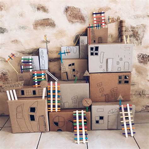 Cardboard Box Town Mini Mad Things Cardboard Houses For Kids