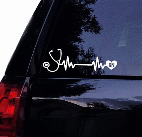 Amazon Tshirt Rocket Nurse Rn Stethoscope Decal Heartbeat Stethescope Line Vinyl Car
