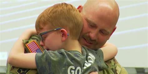 Watch Marines Son Tearfully Hug His New Stepmom As She Reads