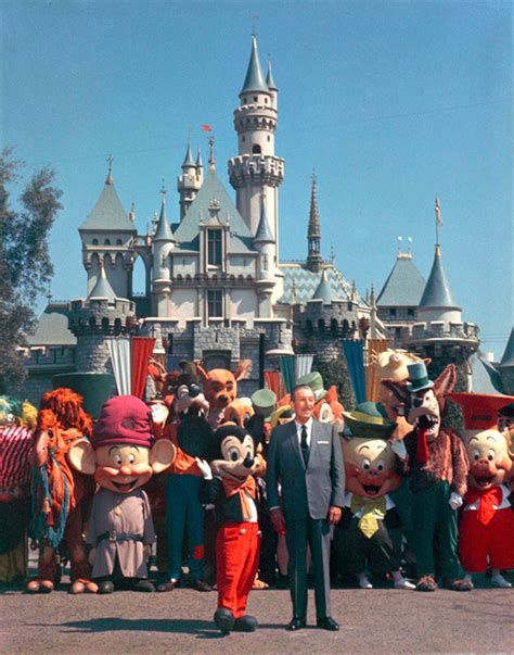 Walt Disney And The Disney Characters At Disneyland Park
