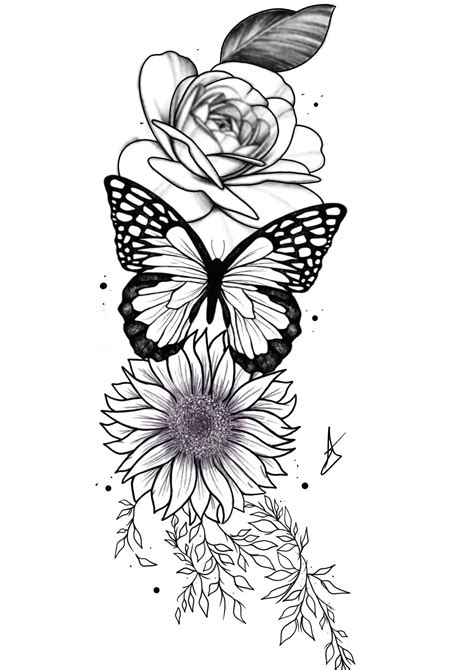 Floral Desenho Body Art Tattoos Butterfly Tattoos For Women Modern