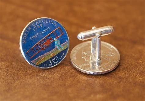 Cuff Links Made From State Quarters Hand Painted In England Call Our