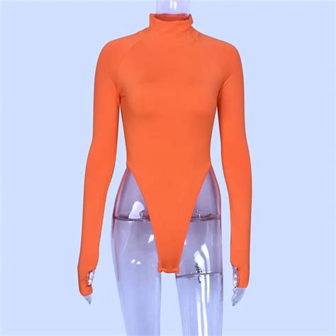 Long Sleeve Turtleneck Bodysuit Women High Leg Neon Bodysuits Buy