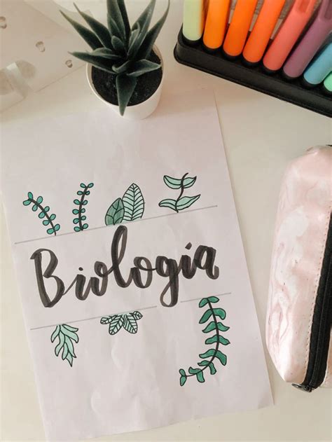 Portada Biología Bonita 🌳 Portadas De Biologia Portadas De Cuadernos