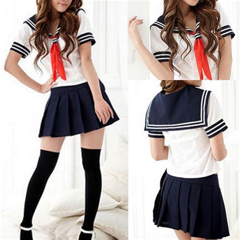 Fashion Japanese School Girl Students Sailor Uniform Sexy