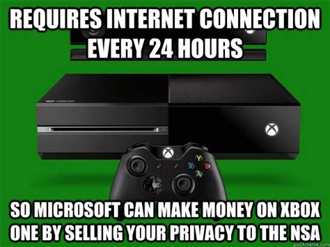 Requires Internet Connection Every 24 Hours So Microsoft Can Make Money On Xbox One By Selling