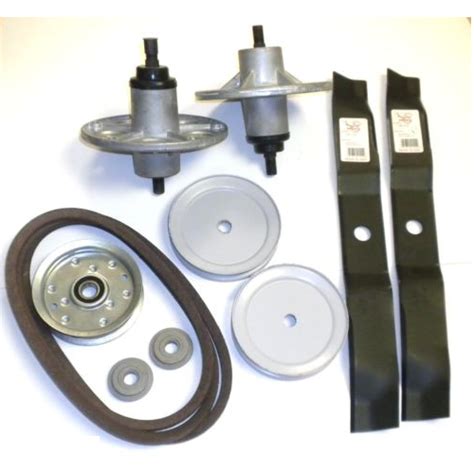 42 Deck Rebuild Kit Includes Spindle Blades Belt Pulleys And Adapters