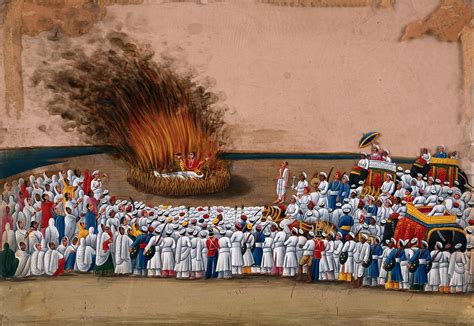 Sati Suttee A Widow Immolating Herself On Her Husbands Funeral Pyre
