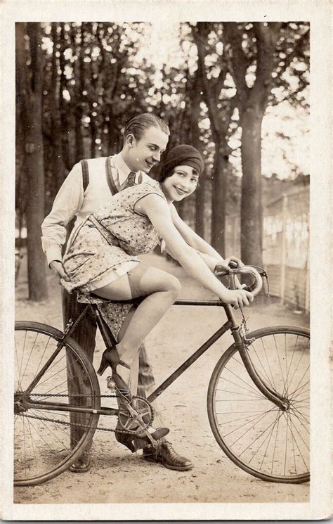 Biederer Bicycle Lesson Set Of Photo Postcards French Nude Woman