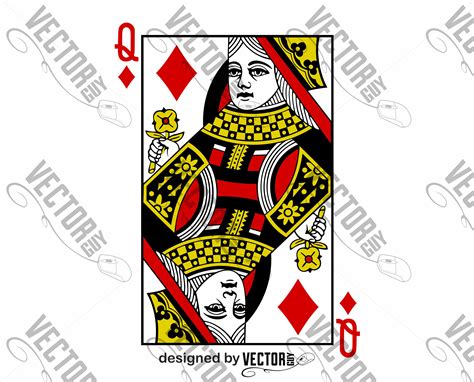 Queen Of Diamonds Playing Cards Svg Cut File Instant Etsy