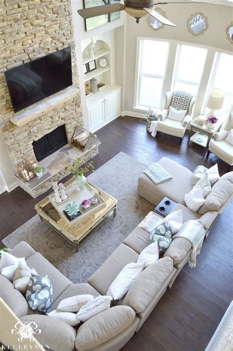 Kelley Nan Cool Tone Spring Ready Living Room Tour Two Story Neutral