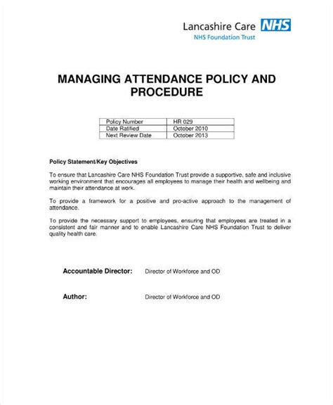 13 Attendance Action Plan Samples And Templates Doc Pdf